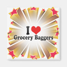 I Love Grocery Baggers Refrigerator Magnet