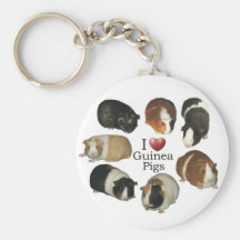 I Love Guinea Pigs - Keychain