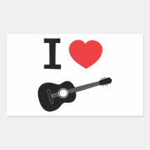 I love guitar rectangle sticker