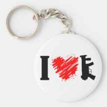 I Love Guns Key Chains