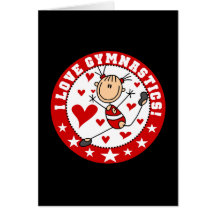 I Love Gymnastics Greeting Cards