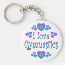 I Love Gymnastics Key Chains