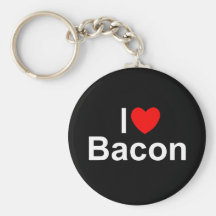I Love (Heart) Bacon Keychain