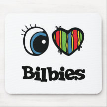 I Love (Heart) Bilbies Mouse Pads