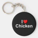 I Love (Heart) Chicken Keychain