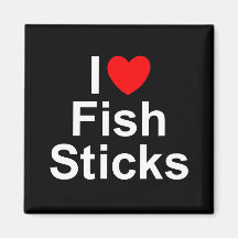 I Love (Heart) Fish Sticks Fridge Magnets