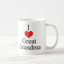 I Love (Heart) Great Grandma Mugs