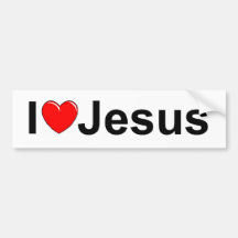 I Love (Heart) Jesus Bumper Stickers