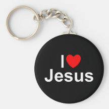 I Love (Heart) Jesus Keychains