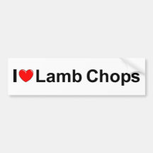 I Love (Heart) Lamb Chops Bumper Stickers