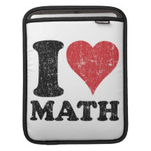 I Love (Heart) Math Rickshaw iPad Sleeve