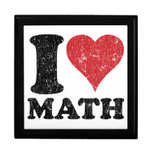 I Love (Heart) Math Tile Gift / Trinket Box