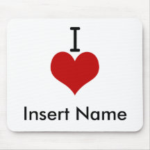I Love (heart) Mouse Mat