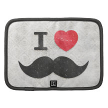 I love / heart Moustache vintage damask Organizer
