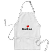 I Love (Heart) Muslims Aprons