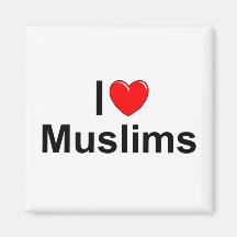 I Love (Heart) Muslims Refrigerator Magnet