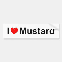 I Love (Heart) Mustard Bumper Sticker