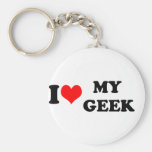 I LOVE (HEART) MY GEEK KEYCHAIN