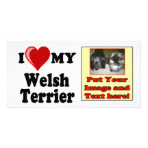 I Love (Heart) My Welsh Terrier Dog Personalised Photo Card