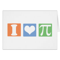I Love (Heart) Pi cards
