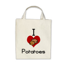 I love-heart potato canvas bag