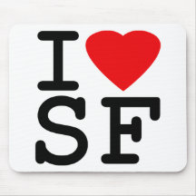 I Love Heart San Francisco Mousepads
