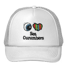 I Love (Heart) Sea Cucumbers Hat
