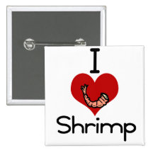 I love-heart Shrimp Pin