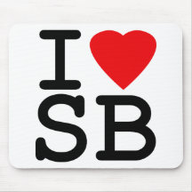 I Love Heart South Beach Miami Mousepads