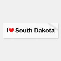 I Love (Heart) South Dakota Bumper Sticker