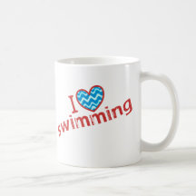I love (heart) Swimming Mugs