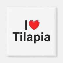 I Love (Heart) Tilapia Fridge Magnets