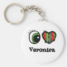 I Love (Heart) Veronica Key Chain