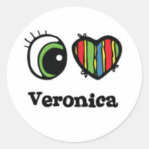 I Love (Heart) Veronica Stickers