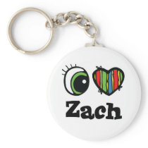 I Love (Heart) Zach Keychain