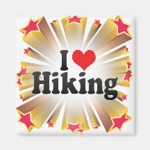 I Love Hiking Fridge Magnet