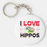 I Love Hippos Key Chain
