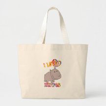 I LOVE HIPPOS TOTE BAG