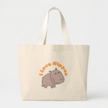 I Love Hippos Tote Bag