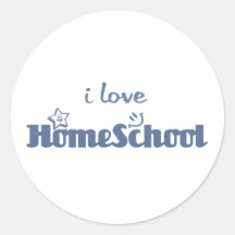 i Love Homeschool Round Sticker