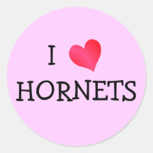 I Love Hornets Stickers