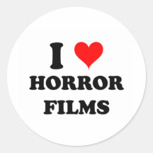 I Love Horror Films Stickers