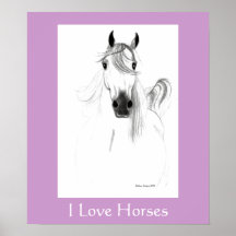 I Love Horses Poster - Customised