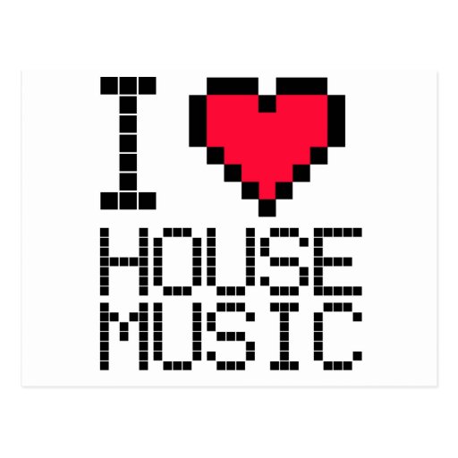 I Love House Music 8Bit Post Cards