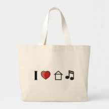 I Love House Music Canvas Bag