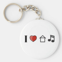 I Love House Music Key Chain