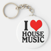 I Love House Music Keychain