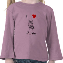 I Love Huskies Tee Shirts