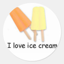 I love ice cream Orange Yellow Twin Pops Sticker