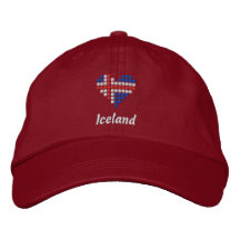I love Iceland Cap - Icelandic Flag Hat Embroidered Baseball Caps